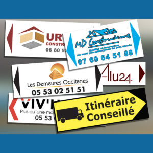 flèche de chantier, signalétique chantier, signalétique provisoire, flèche